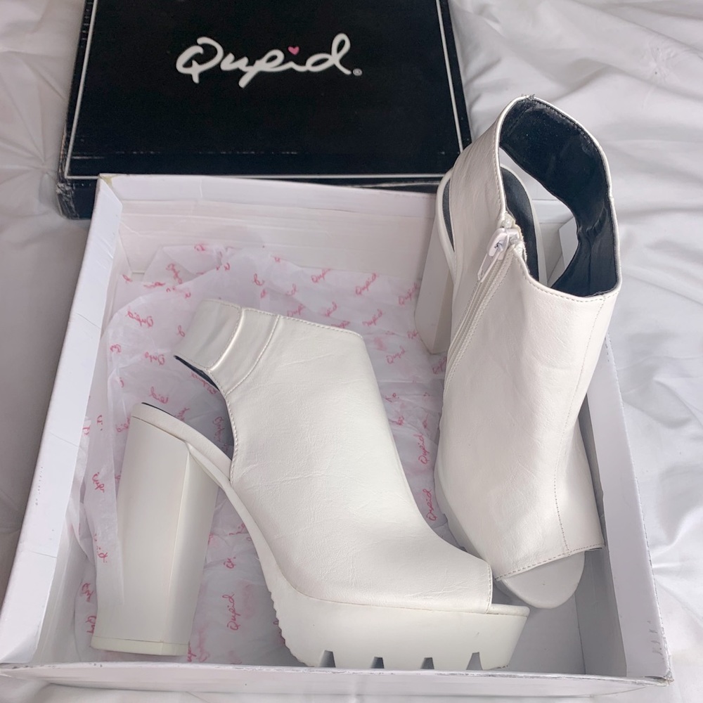 White Platform Ankle Booties - image 1